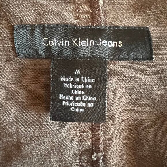 Calvin Klein Stretch Denim Vintage Washed Jacket with Cute Gold Buttons, Size M - Picture 5 of 8